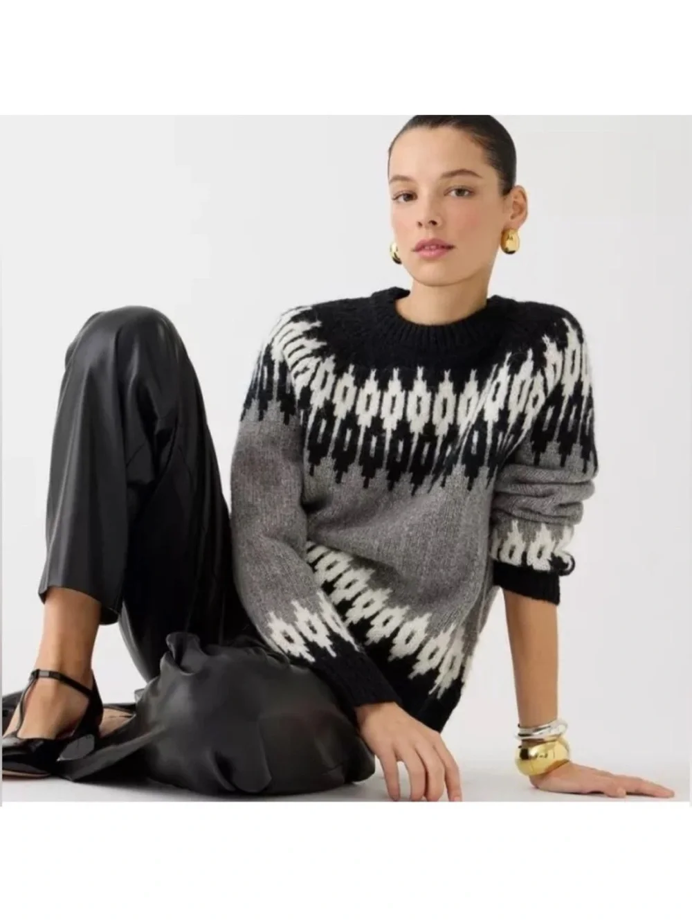 J.Crew Fair Isle Wool Alpaca Crewneck Sweater